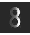 Chiffre de rue / de maison au détail en acier inoxydable brillant • 120mm • Design Exclusif • découpe laser • chiffre 8