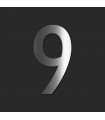 Chiffre de rue / de maison au détail en acier inoxydable brillant • 120mm • Design Exclusif • découpe laser • chiffre 9