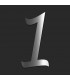 Chiffre de rue / de maison au détail en acier inoxydable brillant • 120mm • Design Exclusif • découpe laser • chiffre 1