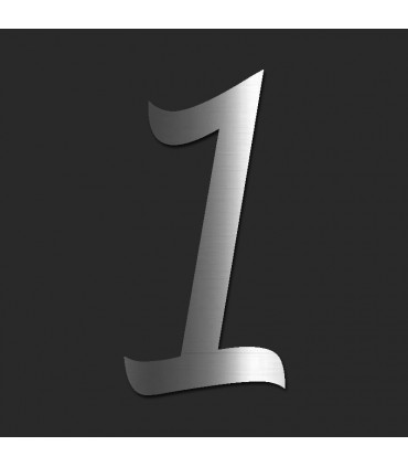 Chiffre de rue / de maison au détail en acier inoxydable brillant • 120mm • Design Exclusif • découpe laser • chiffre 1