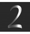 Chiffre de rue / de maison au détail en acier inoxydable brillant • 120mm • Design Exclusif • découpe laser • chiffre 2