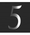 Chiffre de rue / de maison au détail en acier inoxydable brillant • 120mm • Design Exclusif • découpe laser • chiffre 5
