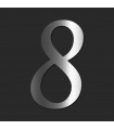 Chiffre de rue / de maison au détail en acier inoxydable brillant • 120mm • Design Exclusif • découpe laser • chiffre 8
