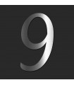 Chiffre de rue / de maison au détail en acier inoxydable brillant • 120mm • Design Exclusif • découpe laser • chiffre 9