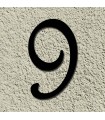 Chiffre au détail • Fer forgé • 120 mm • caractères en French Script • découpe laser • chiffre 9
