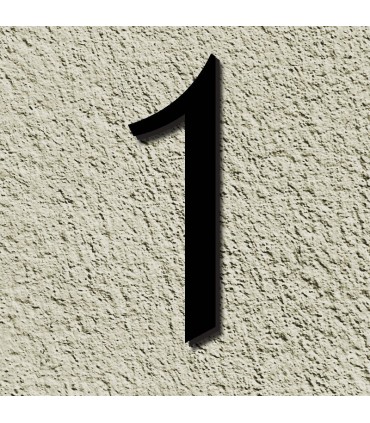 Chiffre au détail • Fer forgé • 170 mm • caractères en French Script • découpe laser • chiffre 1