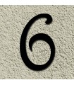 Chiffre au détail • Fer forgé • 230 mm • caractères en French Script • découpe laser • chiffre 6