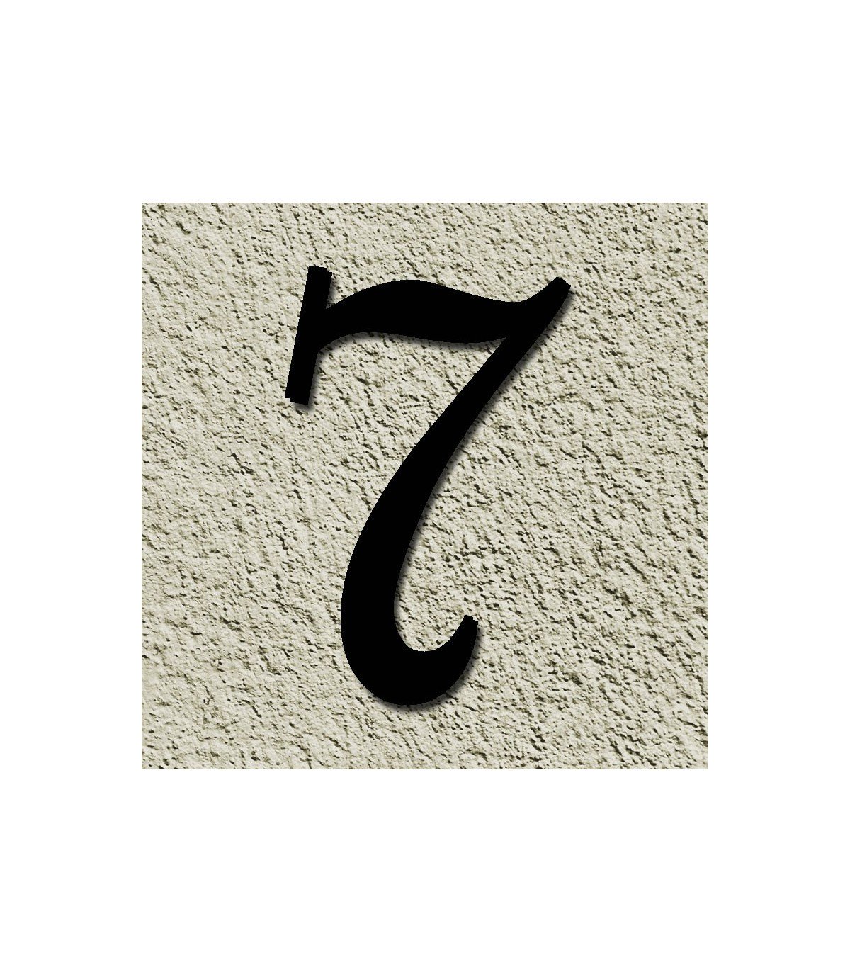 Chiffre au détail • Fer forgé • 230 mm • caractères en French Script • découpe laser • chiffre 7