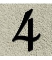 Chiffre au détail • Fer forgé • 330 mm • caractères en French Script • découpe laser • chiffre 4