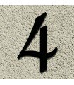 Chiffre au détail • Fer forgé • 330 mm • caractères en French Script • découpe laser • chiffre 4