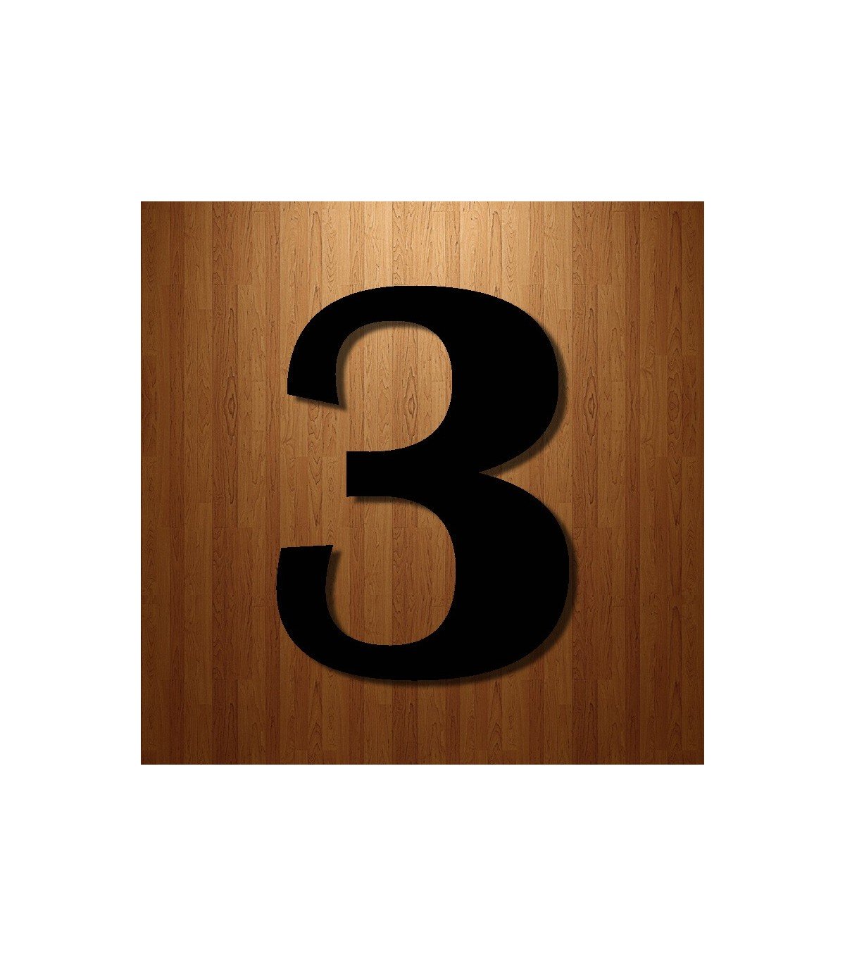 Chiffre au détail • Fer forgé • 230 mm • caractères en Britannic • découpe laser • chiffre 3