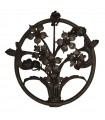 Bouquet de fleurs en fer forgé entouré d'un cercle • 41 cm (H) x 37 cm (L)