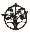 Bouquet de fleurs en fer forgé entouré d'un cercle • 41 cm (H) x 37 cm (L)